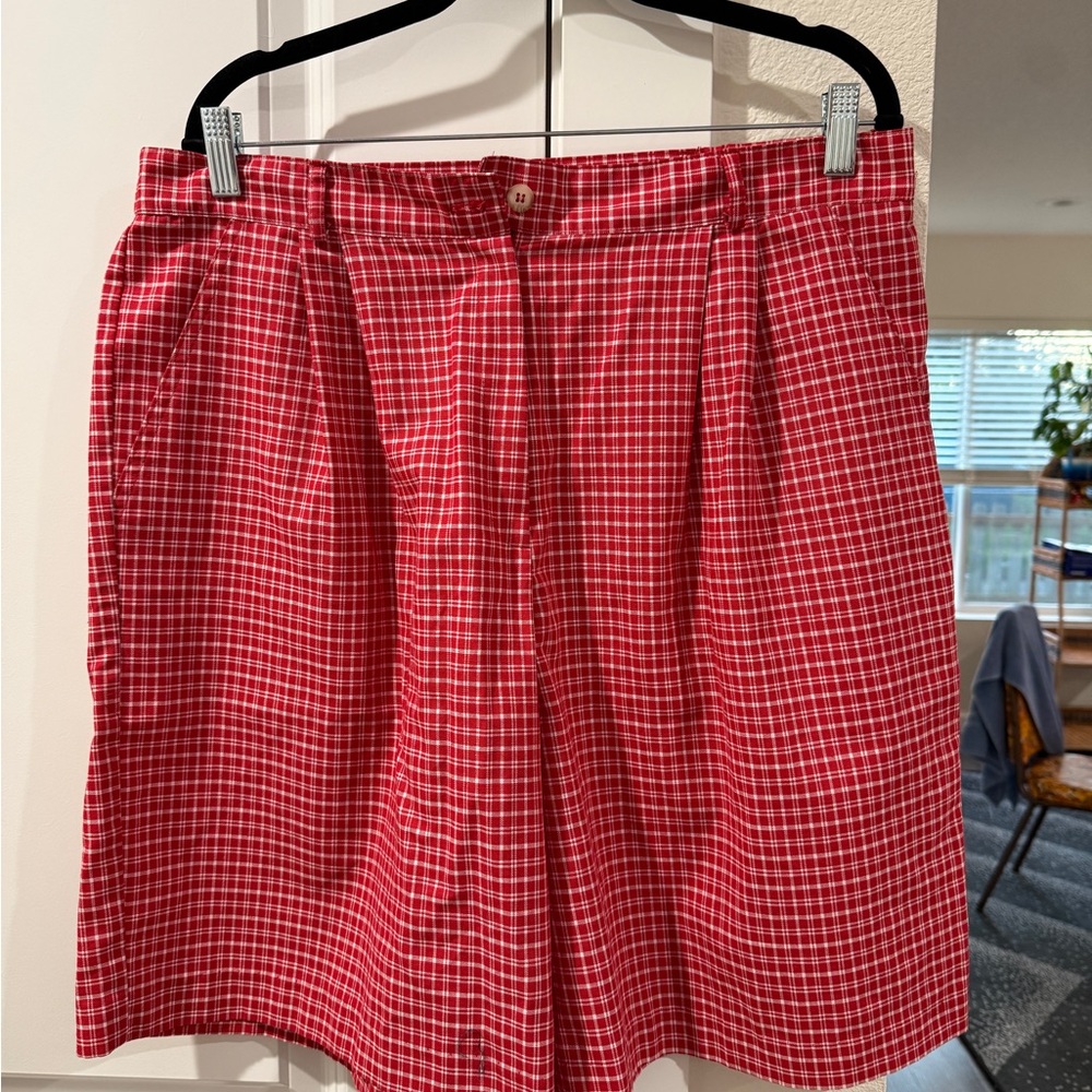 Vintage Jantzen Classic Red Plaid High-Waist Shorts